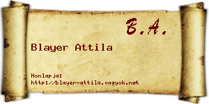Blayer Attila névjegykártya